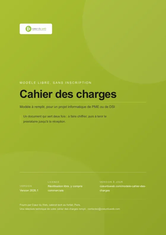 Page 1 du modèle : la couverture